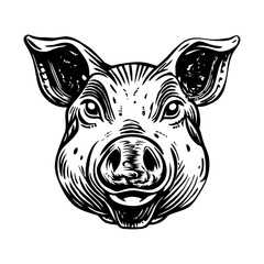 A sketchy style illustration of pig 