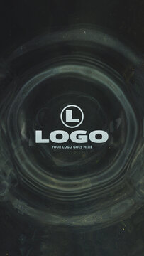 Dark Water Ripple Splash Logo. Vertical Stories Opener for Social Media.