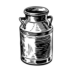 Vintage style illustration of milk can 