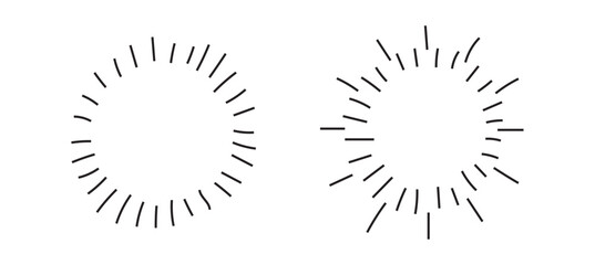 Set Hand drawn sunbursts 