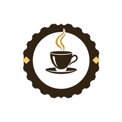 Coffee cup logo design vector graphic illustration for cafe shop and restaurant branding identity template