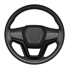 Car steering wheel  leather covered Kevlar isolated on background.