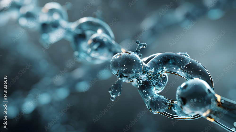 Aufkleber intricate molecular chain formation visualized in a high resolution microscopic image detail focusin