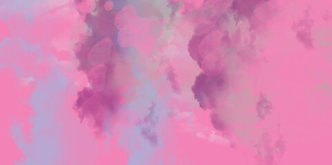 Pink watercolor background for your design, Brush stroked painting of colorful watercolor. Abstract image of exploded colorful powder, digital illustration. 