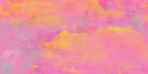 Pink watercolor background for your design, Brush stroked painting of colorful watercolor. Abstract image of exploded colorful powder, digital illustration. 