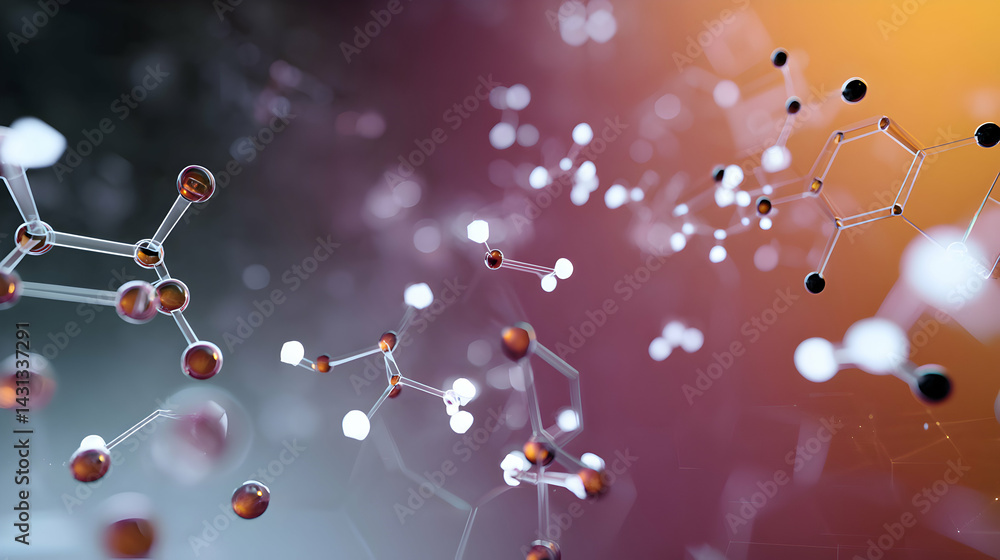 Aufkleber elegant depiction of molecular structure in space emphasizing the intricacies of scientific explorat