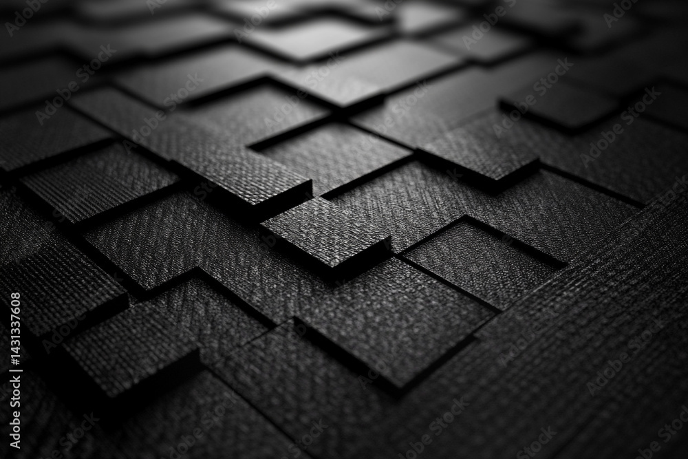 Poster abstract black textured squares geometric pattern background design