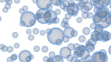 Beautiful abstract image of translucent blue bubbles floating on a white background. Perfect for websites, presentations, and more.