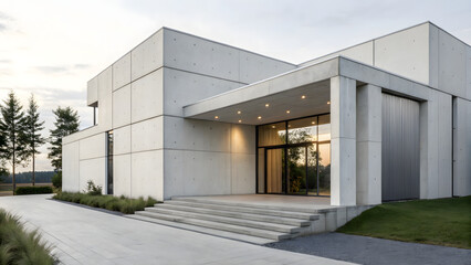 View building with entrance group