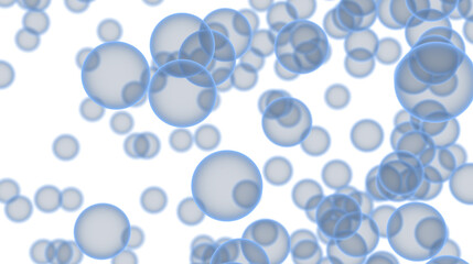 Beautiful image of translucent blue bubbles floating on a white background. Perfect for science, technology, or healthcare themes.