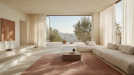 modern living room,Warm and vibrant interior with a stylish flair.