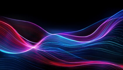 Obraz premium dark abstract background with neon waves and futuris image wallpaper