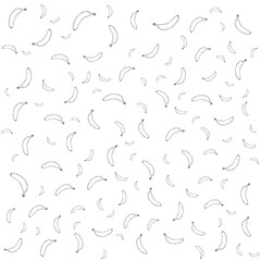Vector pattern of ripe bananas on light yellow background