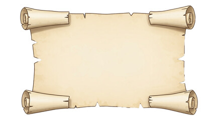 Fototapeta premium vector illustration open parchment scroll on white background