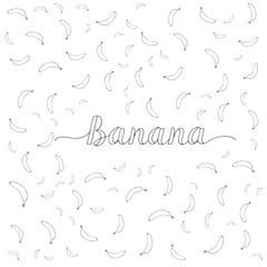 Obraz premium Vector banana pattern with central 'banana' text