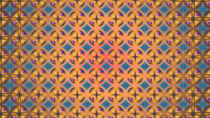 Ornate Grid with Floral Accents