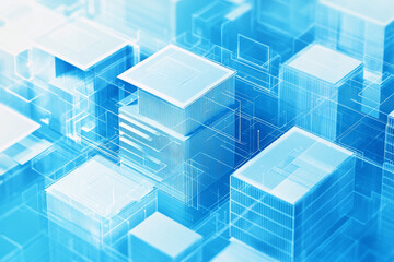 Obraz premium Abstract digital city skyline modern architecture buildings futuristic design