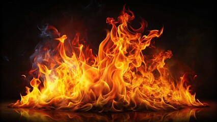Fototapeta premium Fiery Inferno A Dramatic Representation of Intense Combustion and Heat on a Dark Background