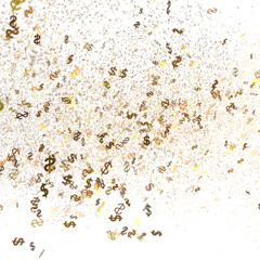 Abstract background of falling dollar signs. Perfect for finance, wealth, or success concepts.