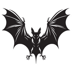 Highly detailed bat silhouette vector designed for scalable branding and web icons – bat silhouette – bat vector – bat illustration – silhouette of bat – bat icon

