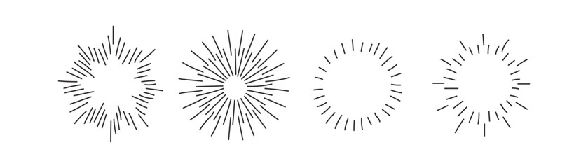 Obraz premium Set Hand drawn sunbursts 