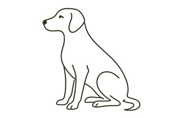 Obraz premium Minimalist dog icon design showcasing a sitting canine silhouette with simple lines and a clean aesthetic