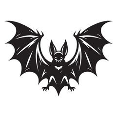 Flat, high-quality bat silhouette vector asset designed for professional use – bat silhouette – bat vector – bat illustration – silhouette of bat – bat icon

