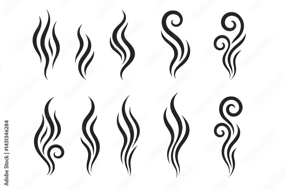 Aufkleber Creative icon set featuring various swirling and flowing designs suitable for multiple applications and aesthetic uses