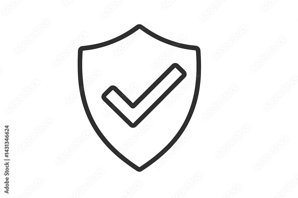 Poster Shield icon design representing security and protection in a minimalistic style for modern applications