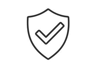 Shield icon design representing security and protection in a minimalistic style for modern applications
