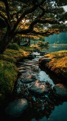 Fototapeta premium Tranquil garden stream