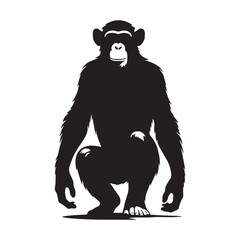 Minimalistic yet impactful chimpanzee silhouette vector perfect for logo design – chimpanzee silhouette – chimpanzee vector – chimpanzee illustration – silhouette of chimpanzee – chimpanzee icon

