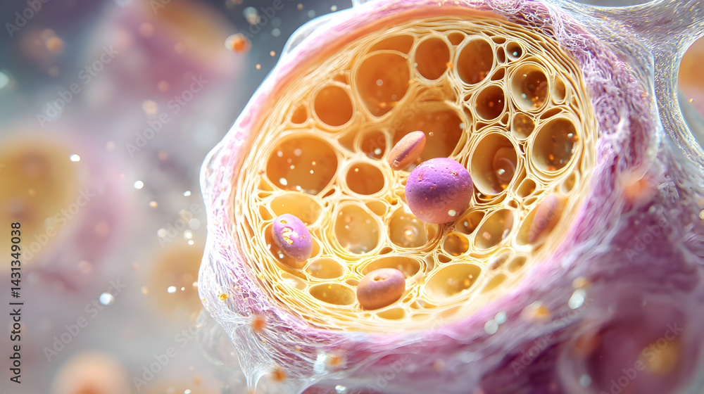 Aufkleber detailed micro view reveals a cell's intricate architecture and the complexity of its internal organ