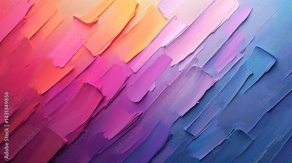 Poster vibrant abstract painting with dynamic brushstrokes and colorful gradient