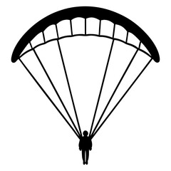 paraglider silhouette on black