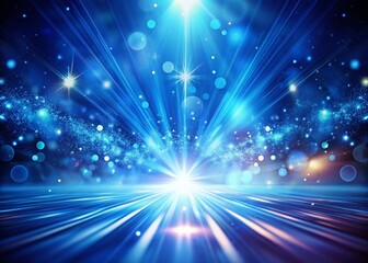 Abstract Blue Energy Glow: Radiant Light Rays Fashion Photography Background