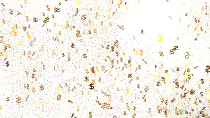 Stock photo of abstract background with many dollar signs falling.  Perfect for finance, money, or wealth concepts.
