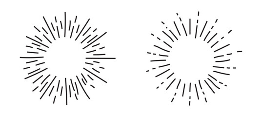 Set Hand drawn sunbursts 