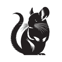 Clean, sharp chinchilla vector illustration with smooth silhouette contours – chinchilla silhouette – chinchilla vector – chinchilla illustration – silhouette of chinchilla – chinchilla icon

