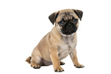 Obraz premium french bulldog puppy, Pug puppy sitting isolated on transparent background png