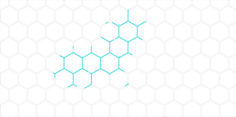 Abstract blue geometric background with hexagons and honeycomb pattern
