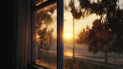 a view from a dusty window