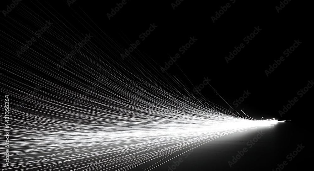 Poster abstract streaks of light emanating across a dark canvas, create a sense of motion and energy
