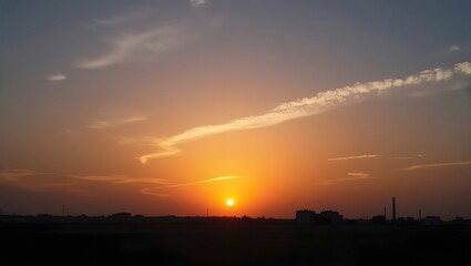 Obraz premium sunset over the city.