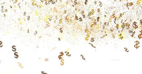 Abstract image of falling dollar signs. Perfect for finance, wealth, and success concepts.