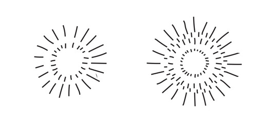 Set Hand drawn sunbursts 