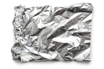 crumpled aluminum foil sheet isolated on white or transparent png