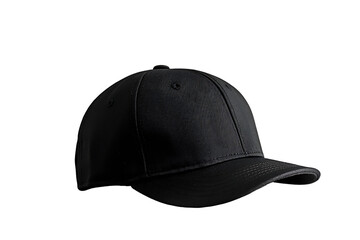 Fototapeta premium Solid Black Baseball Cap: Clean Isolated Studio Shot