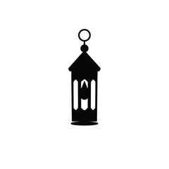Black lantern silhouette vector graphic design ramadan kareem eid mubarak islamic decoration light element