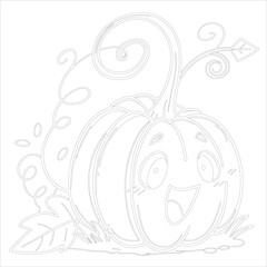 Pumpkin Clipart Cute Halloween and Fall Harvest Vector Illustration